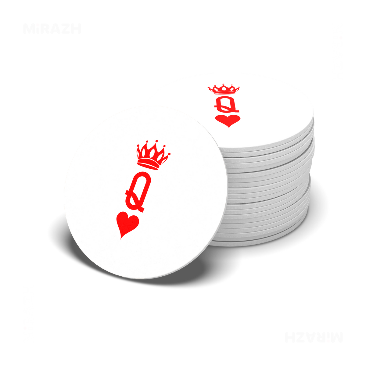 QueenOfHearts Ceramic Coaster 06 Round