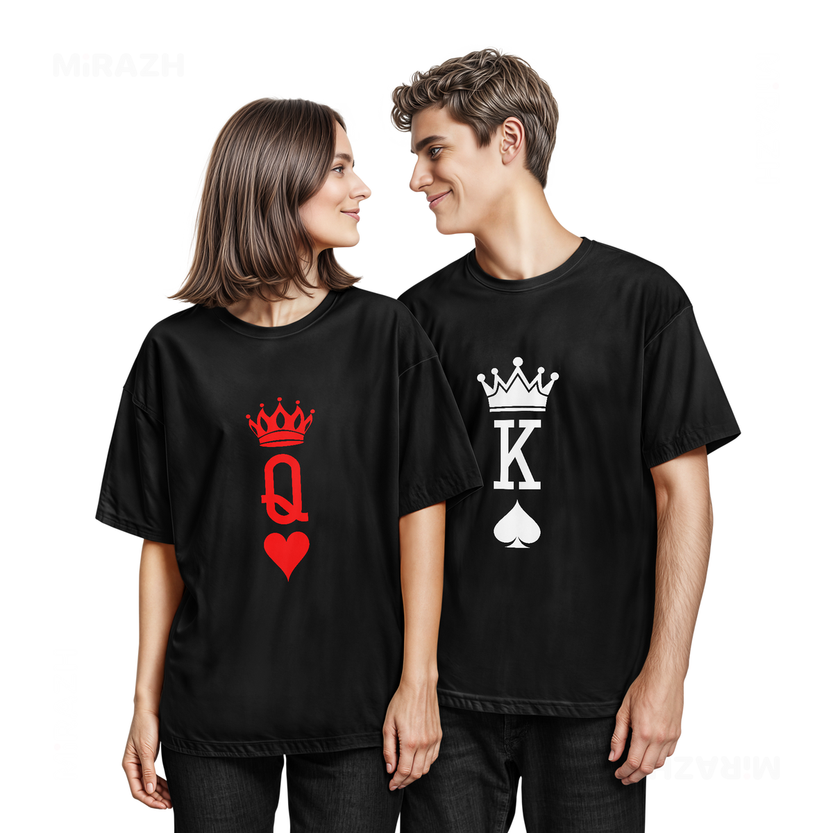 QueenOfHearts Couple T Shirt 05 Black