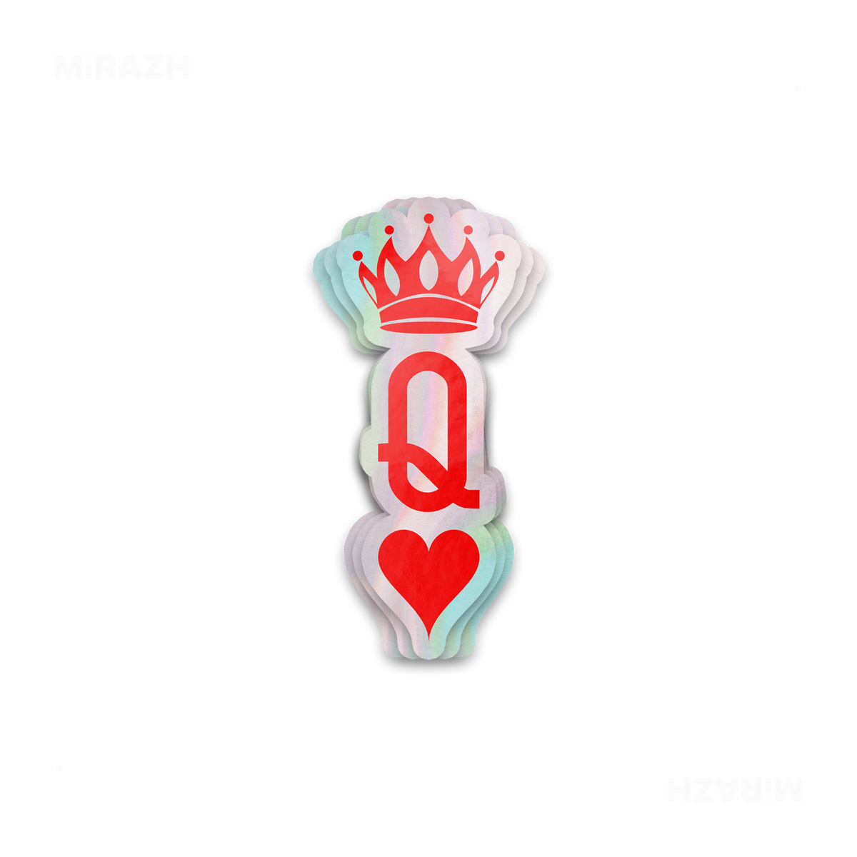 QueenOfHearts Die Cut Holographic Sticker 01