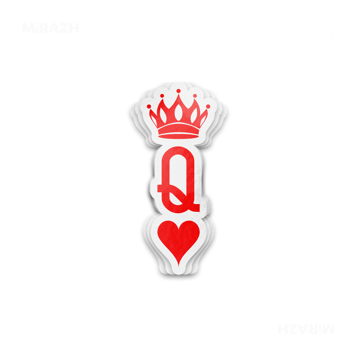 QueenOfHearts Die Cut Outdoor Sticker 01 White