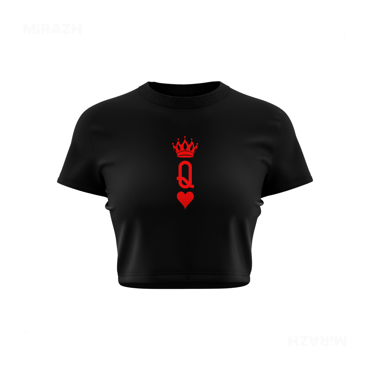 QueenOfHearts Fitted Crop Top 01 Black