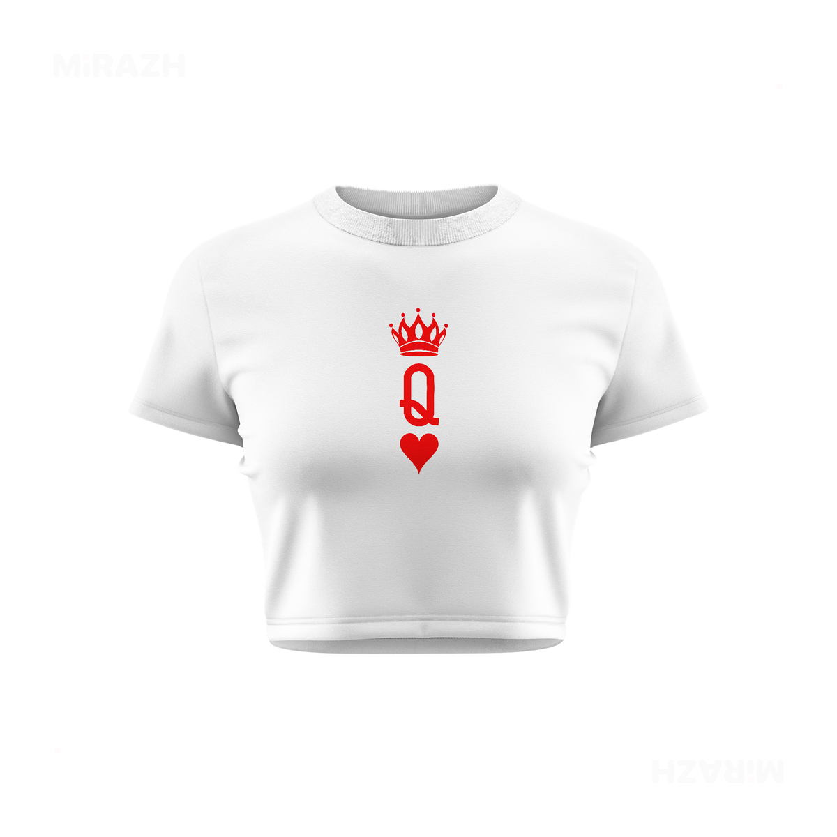 QueenOfHearts Fitted Crop Top 01 White