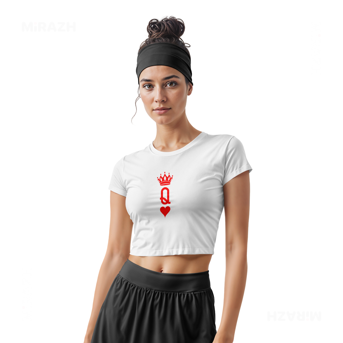 QueenOfHearts Fitted Crop Top 02 White