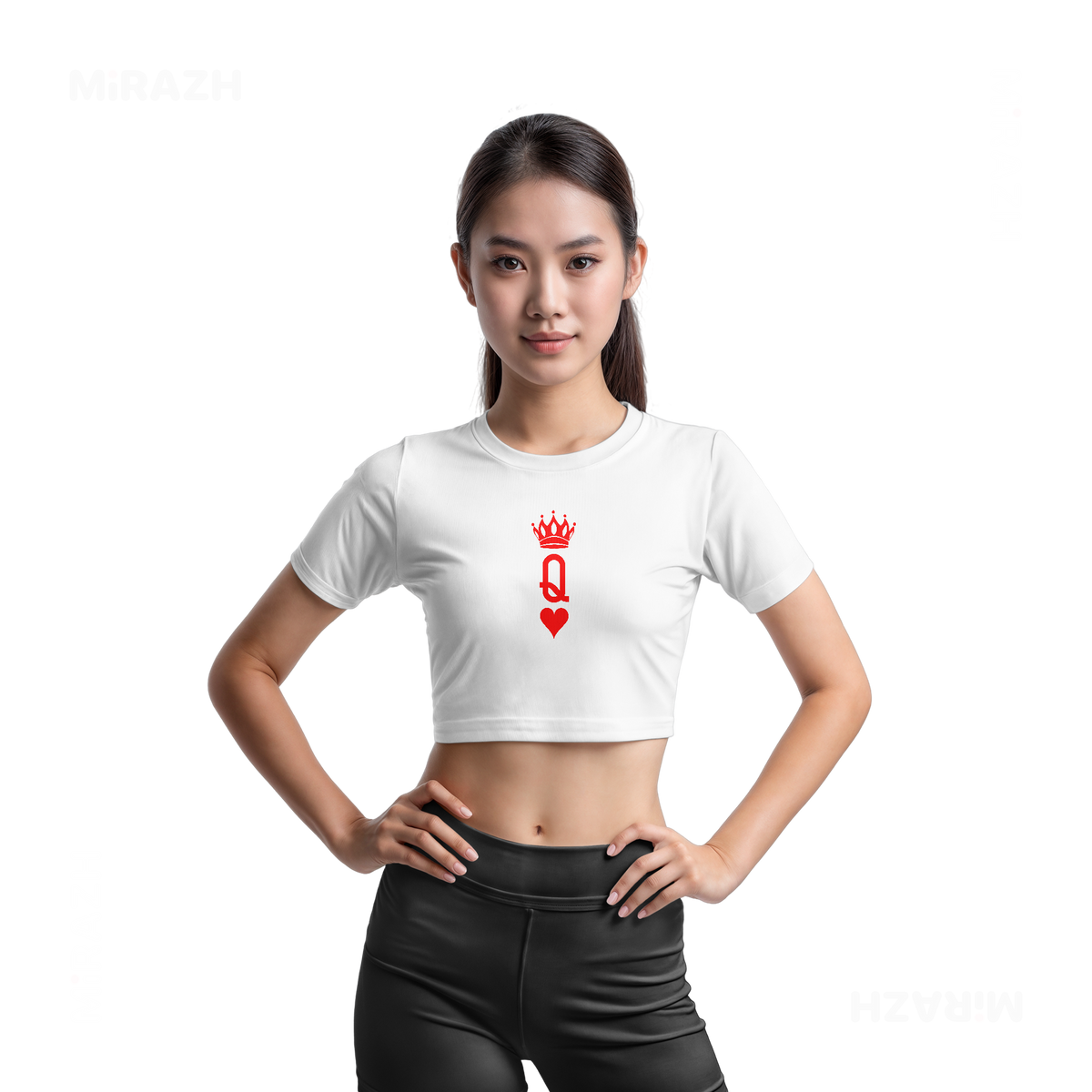 QueenOfHearts Fitted Crop Top 03 White