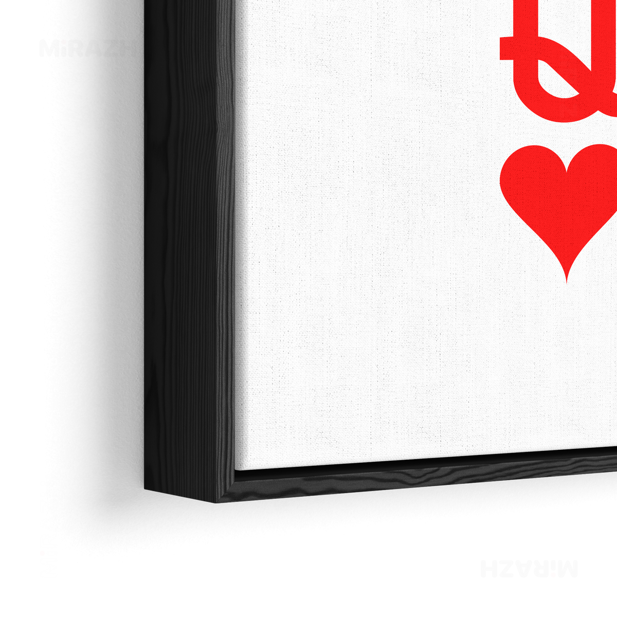 QueenOfHearts Framed Canvas 02 Black Wood
