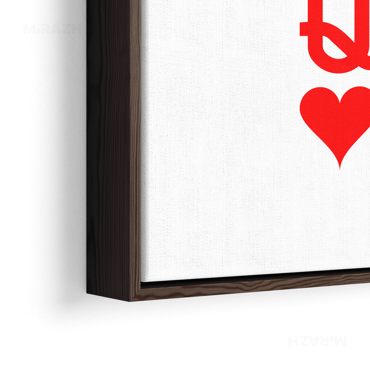 QueenOfHearts Framed Canvas 02 Dark Wood