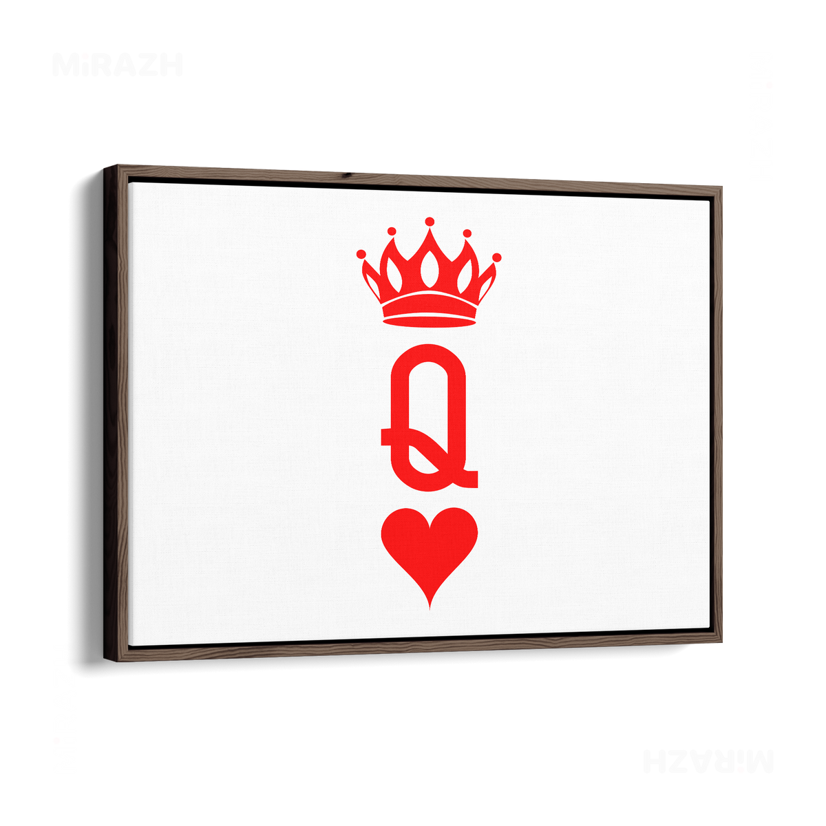 QueenOfHearts Framed Canvas 03 Dark Wood