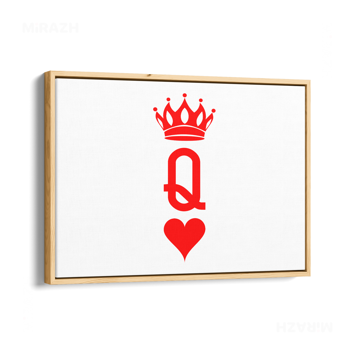 QueenOfHearts Framed Canvas 03 Natural Wood