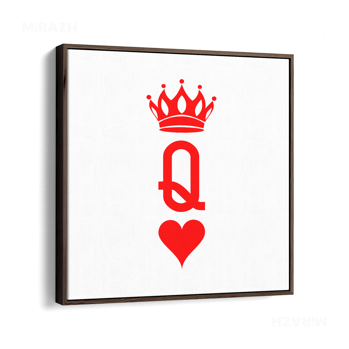 QueenOfHearts Framed Canvas 04 Dark Wood