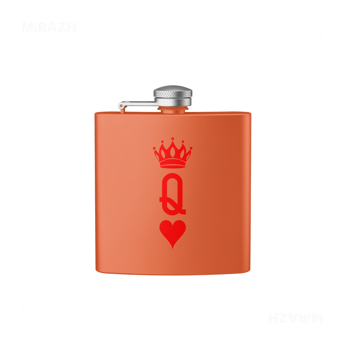 QueenOfHearts Hip Flasks 01 Orange