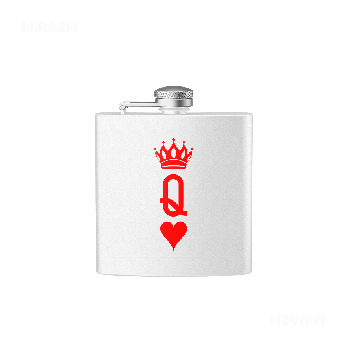 QueenOfHearts Hip Flasks 01 White