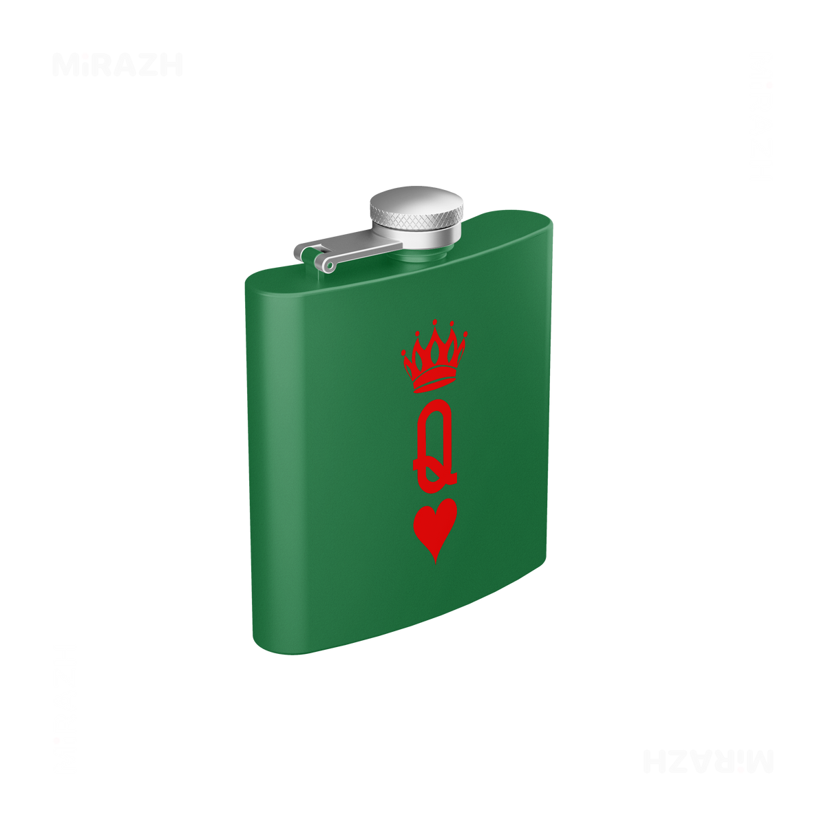 QueenOfHearts Hip Flasks 03 Green
