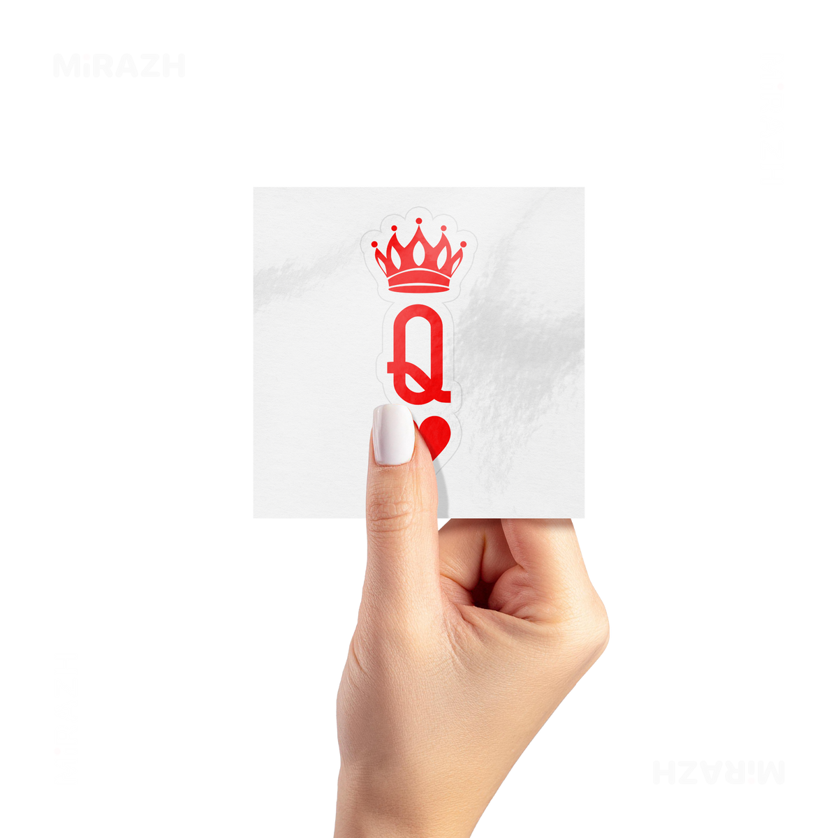 QueenOfHearts Kiss Cut Sticker 02 White