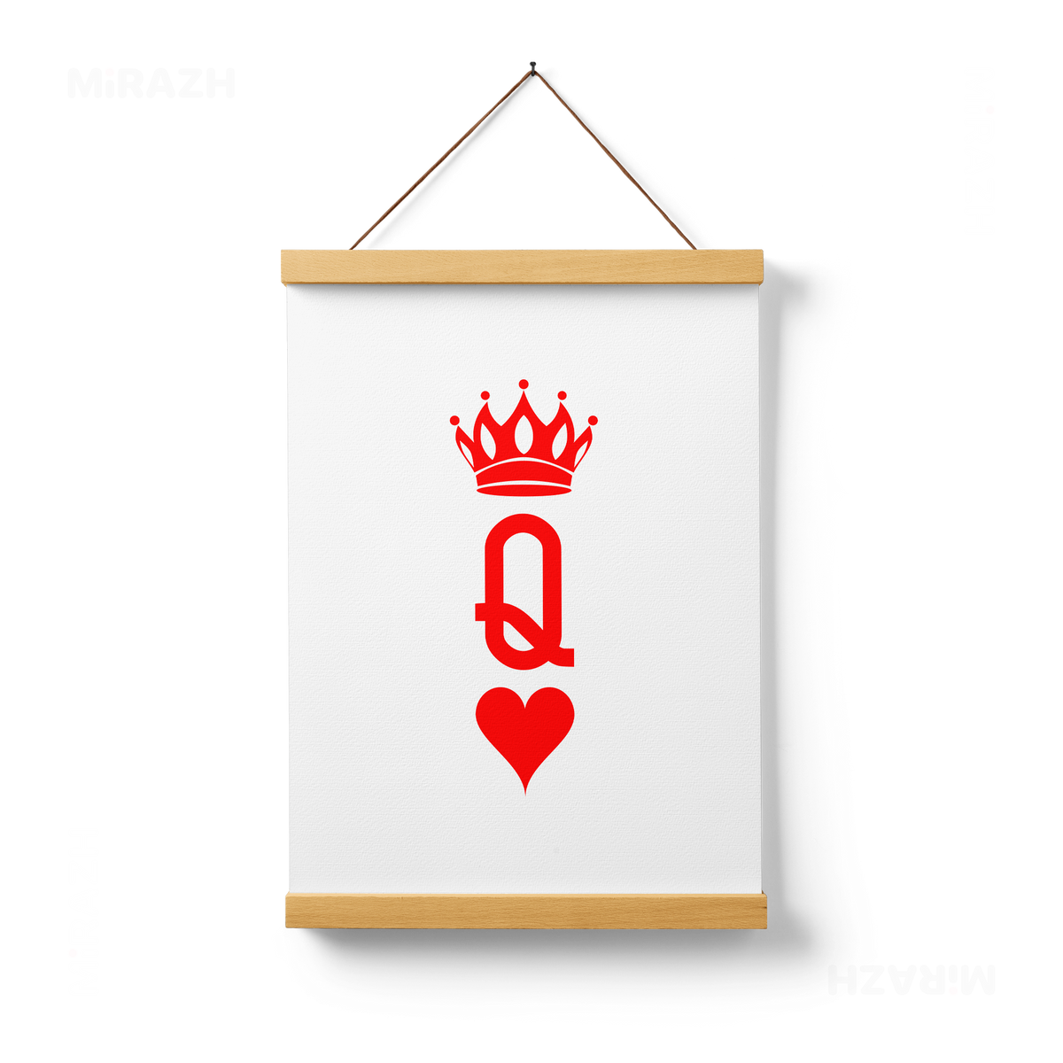 QueenOfHearts Magnetic Hanger Poster 01 Natural Wood