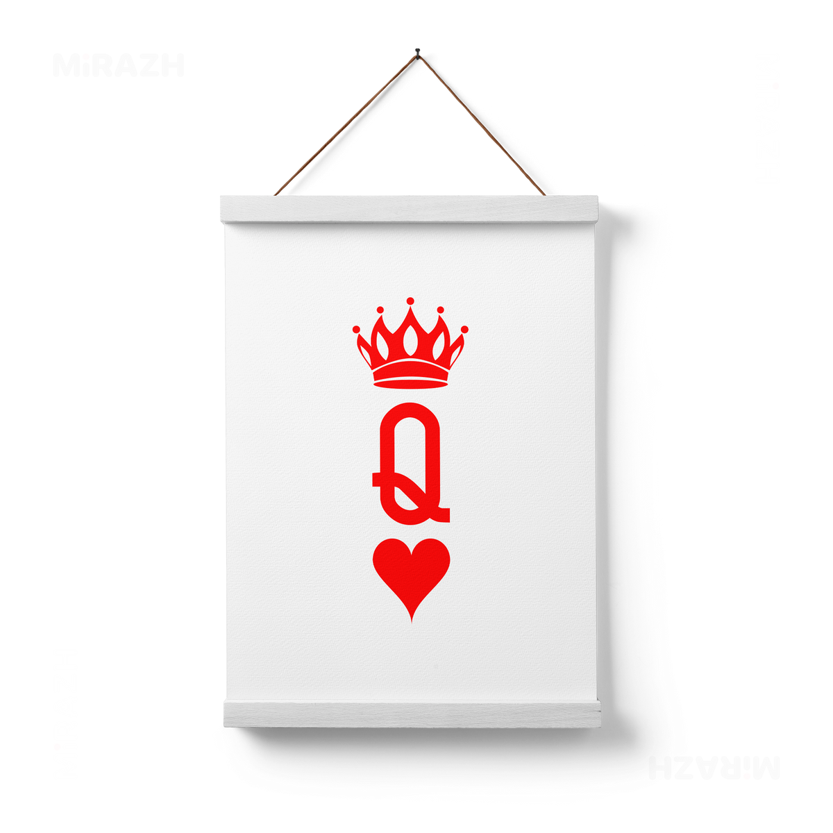 QueenOfHearts Magnetic Hanger Poster 01 White Wood