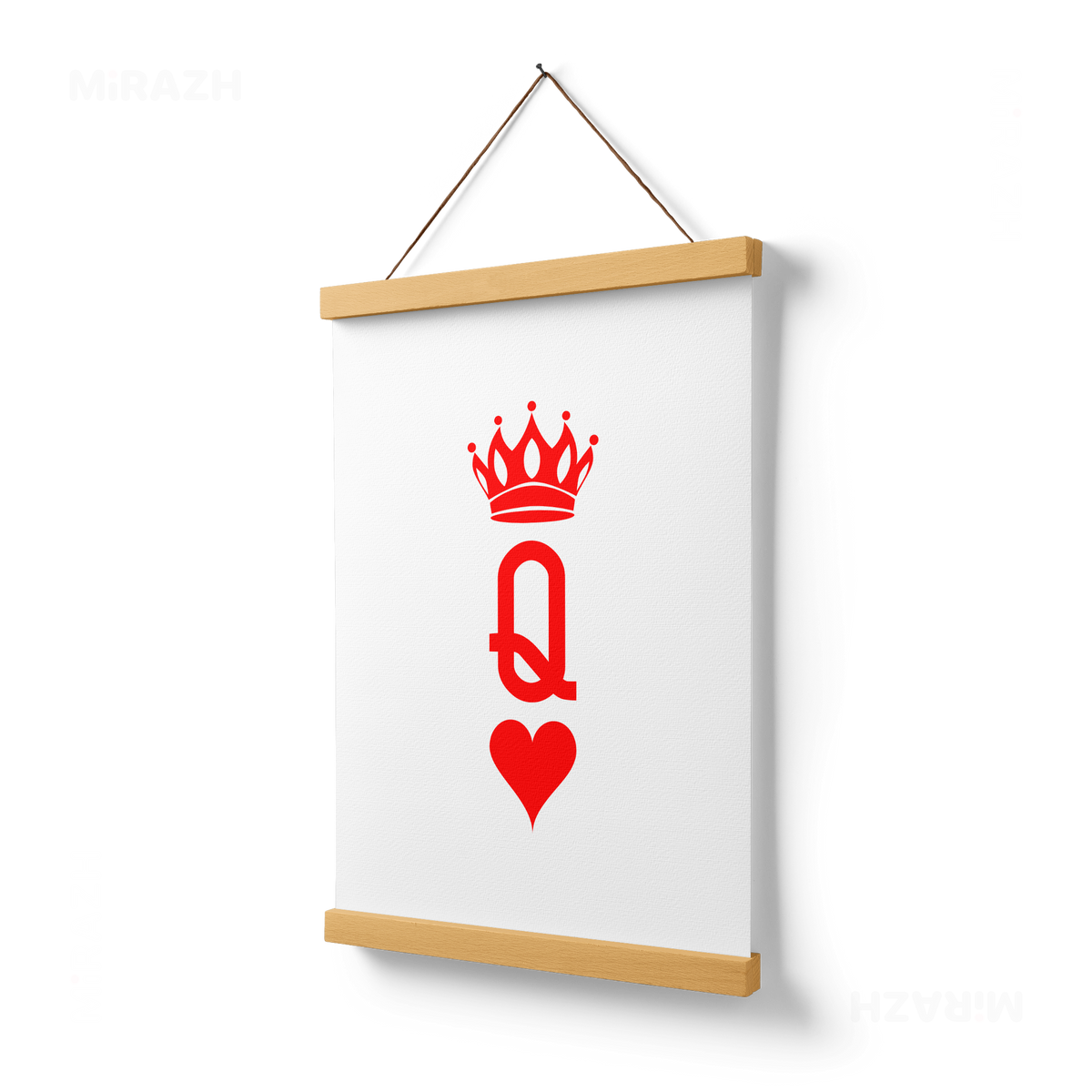 QueenOfHearts Magnetic Hanger Poster 03 Natural Wood