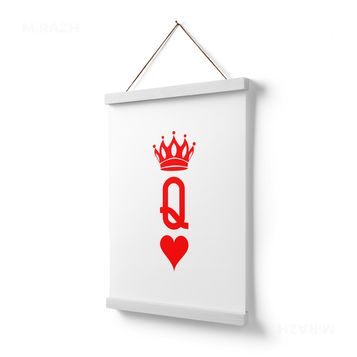QueenOfHearts Magnetic Hanger Poster 03 White Wood
