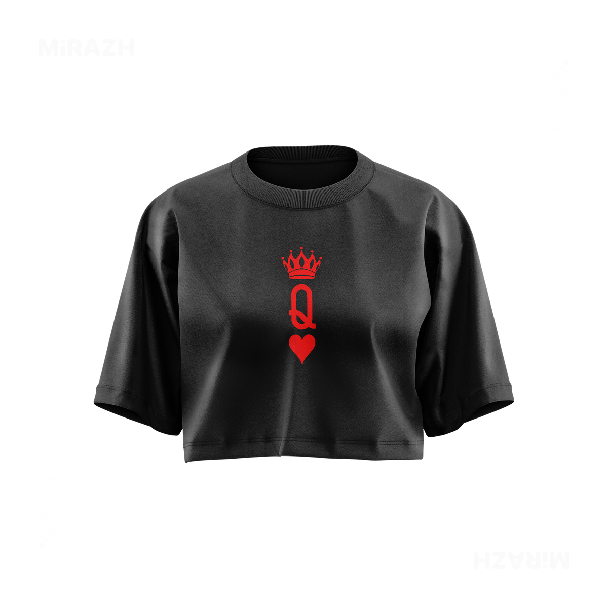 QueenOfHearts Over Sized Crop Top 01 Faded Black