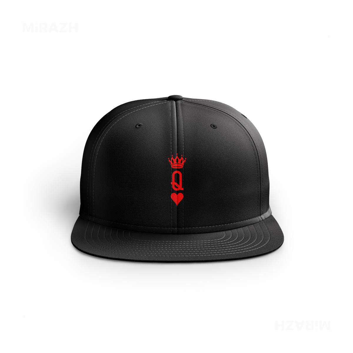 QueenOfHearts Snapback Caps 01 Black DTF