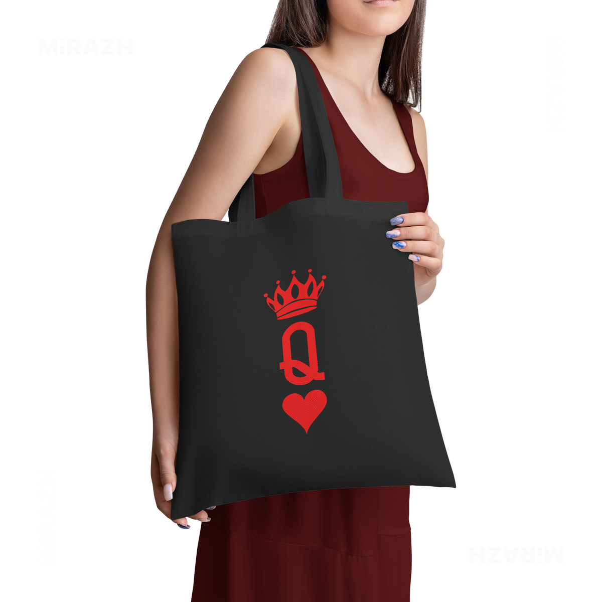 QueenOfHearts Tote Bags 02 Black