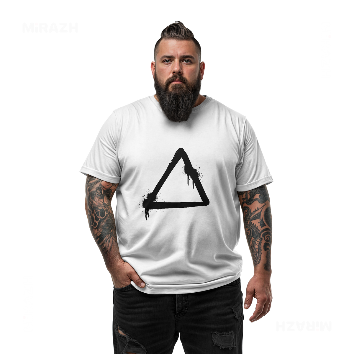 RisingTriangle Adult T Shirt 05 White