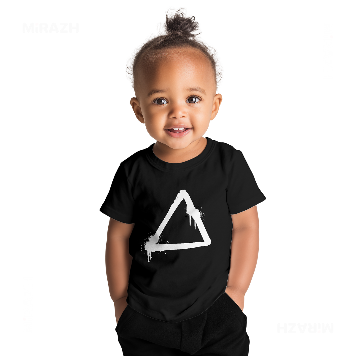 RisingTriangle Baby T Shirt 04 Black