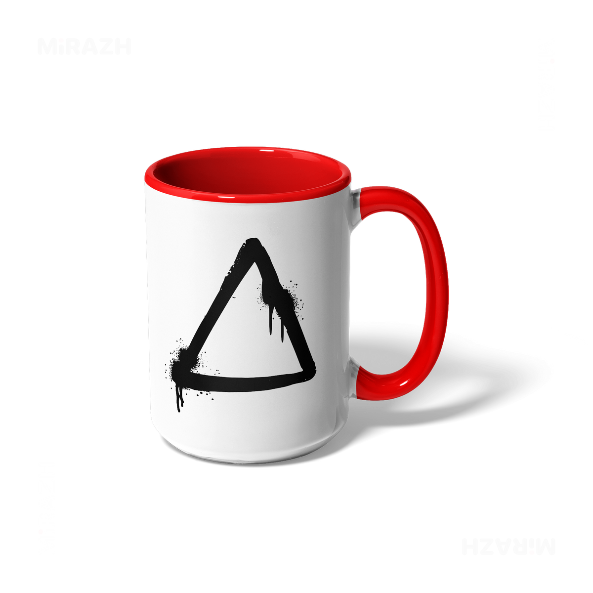 RisingTriangle Ceramic Mug 01 White Red