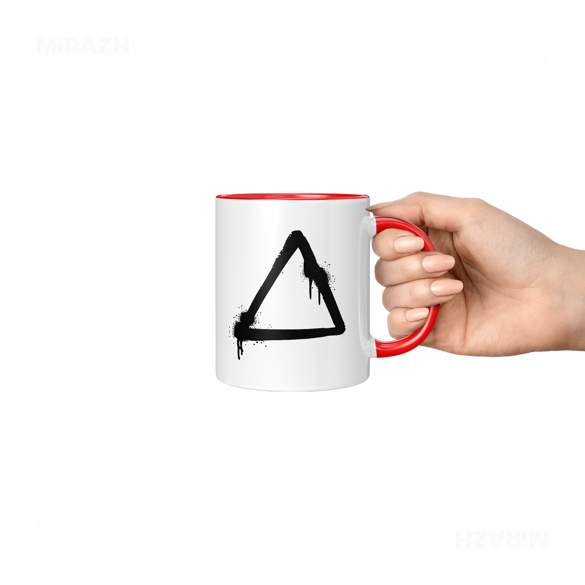 RisingTriangle Ceramic Mug 06 White Red