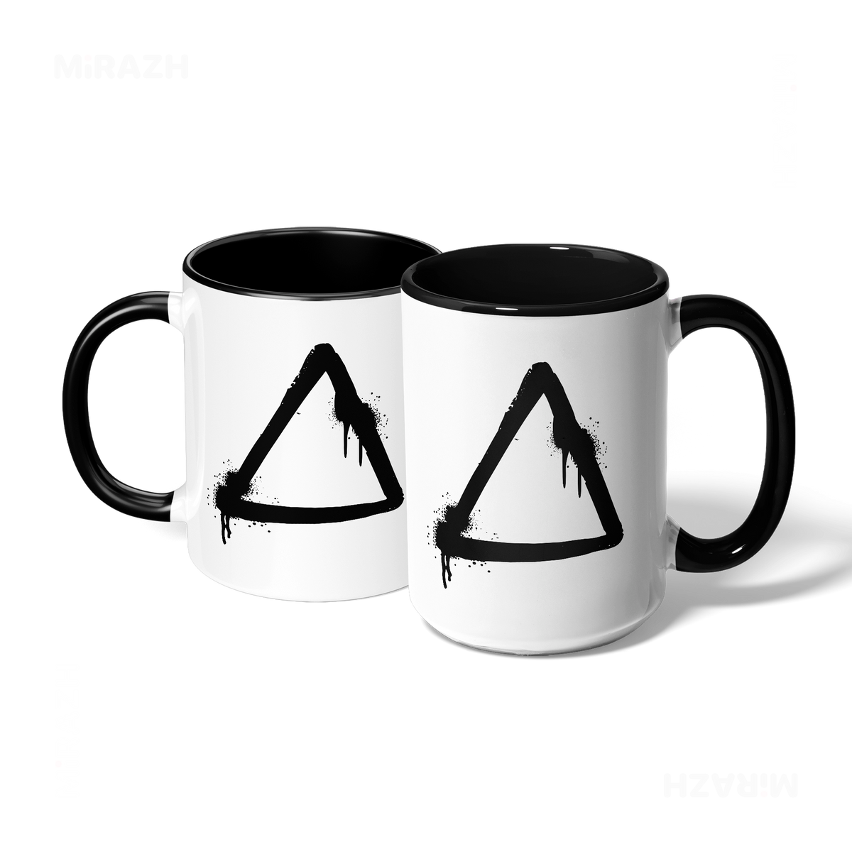 RisingTriangle Ceramic Mug 07 White Black