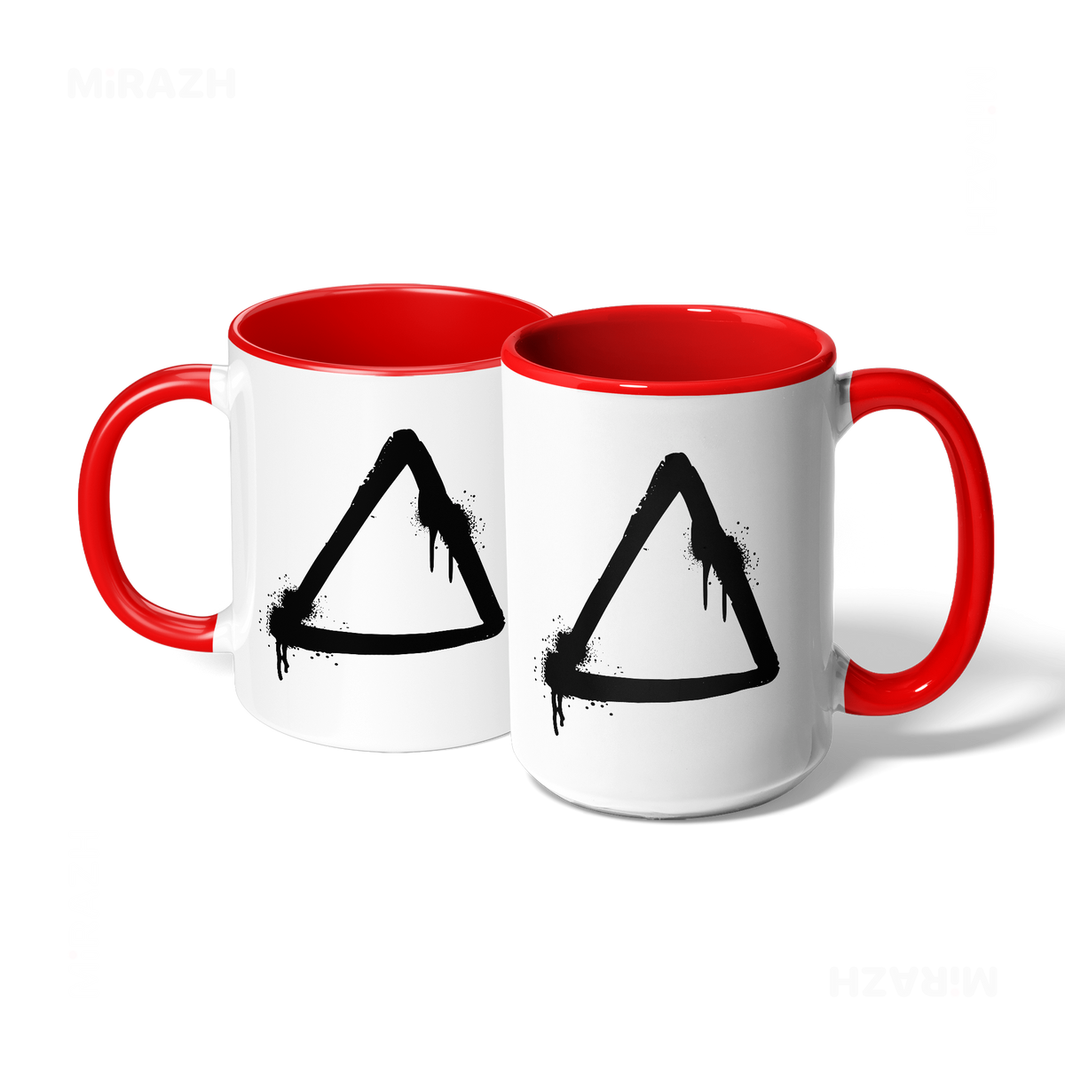 RisingTriangle Ceramic Mug 07 White Red