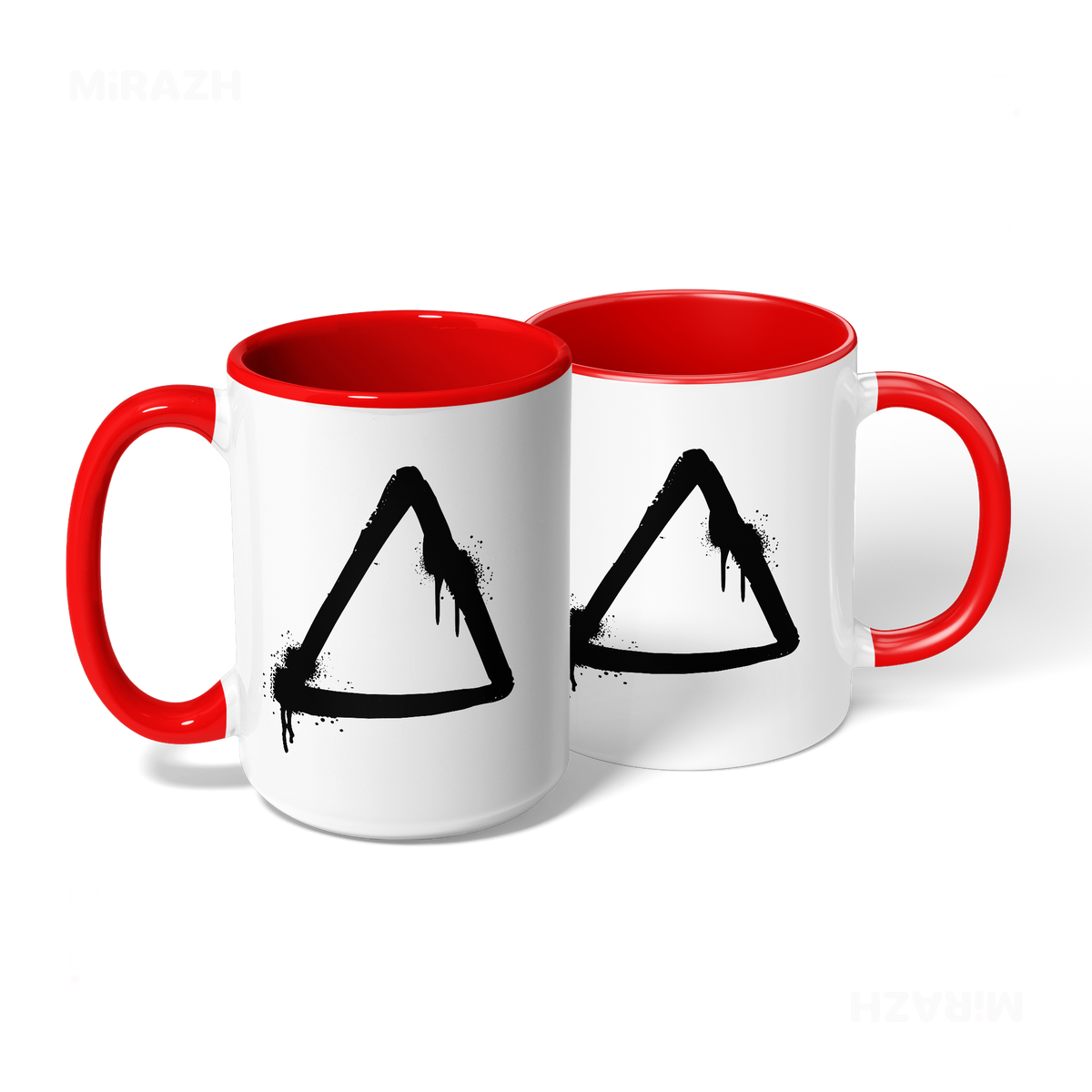 RisingTriangle Ceramic Mug 08 White Red