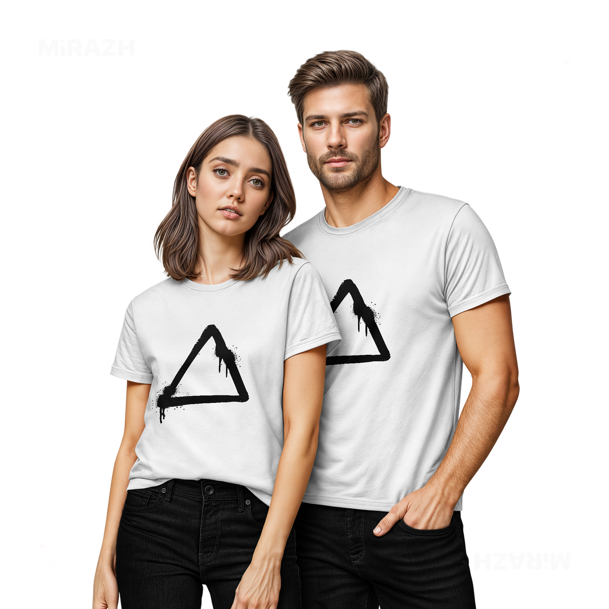 RisingTriangle Couple T Shirt 02 White