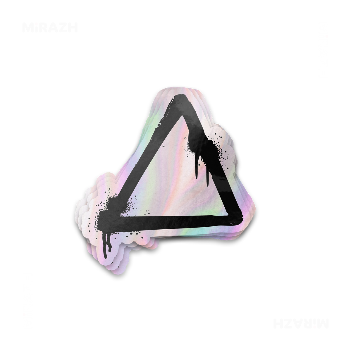 RisingTriangle Die Cut Holographic Sticker 01