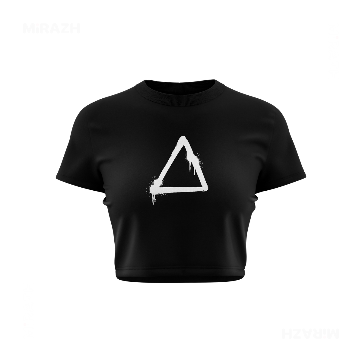 RisingTriangle Fitted Crop Top 01 Black