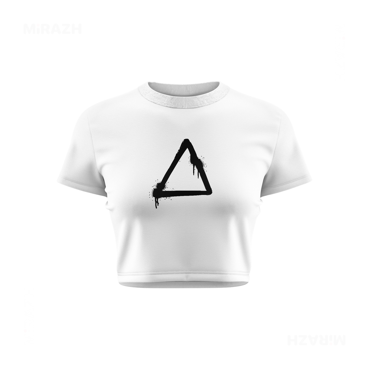 RisingTriangle Fitted Crop Top 01 White
