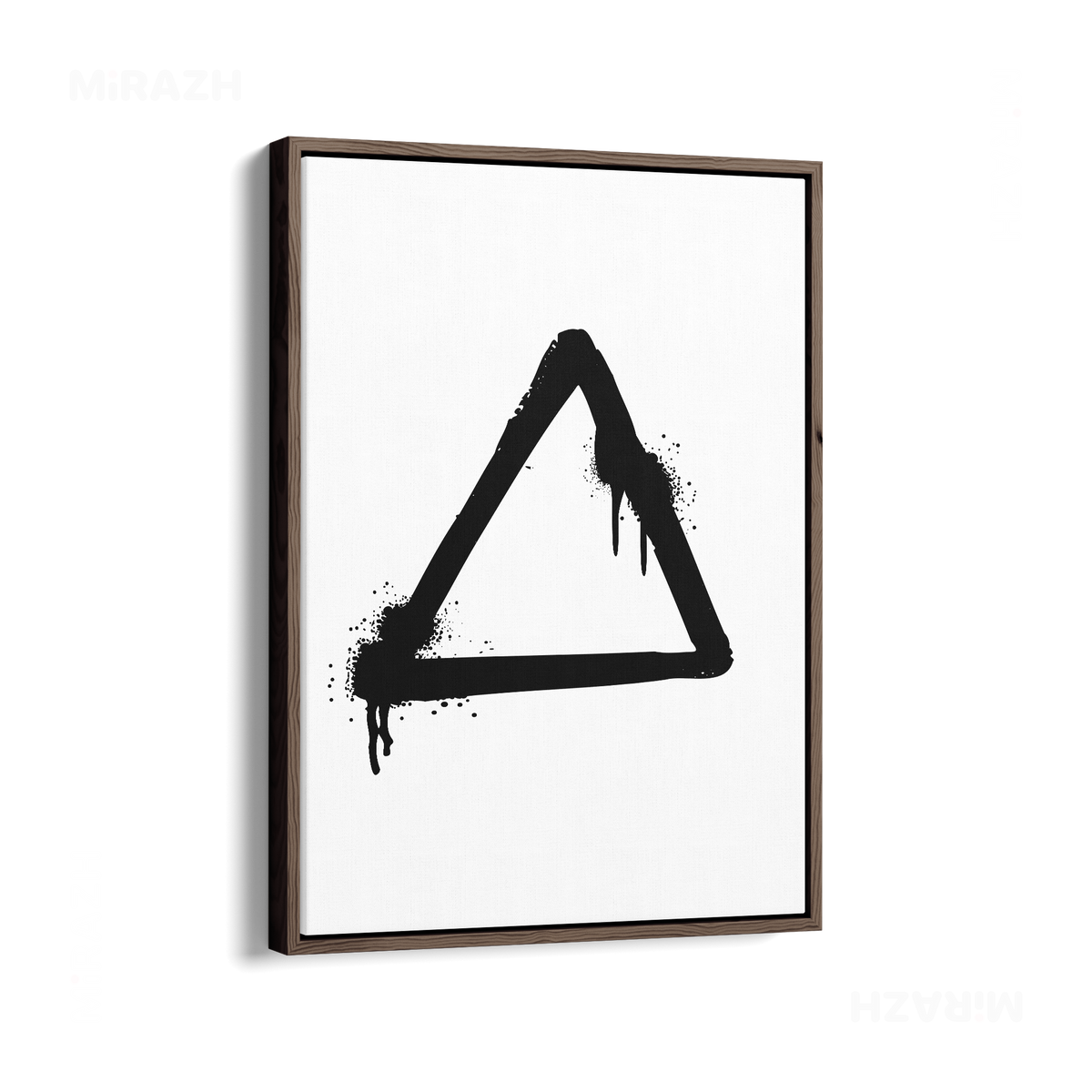 RisingTriangle Framed Canvas 01 Dark Wood