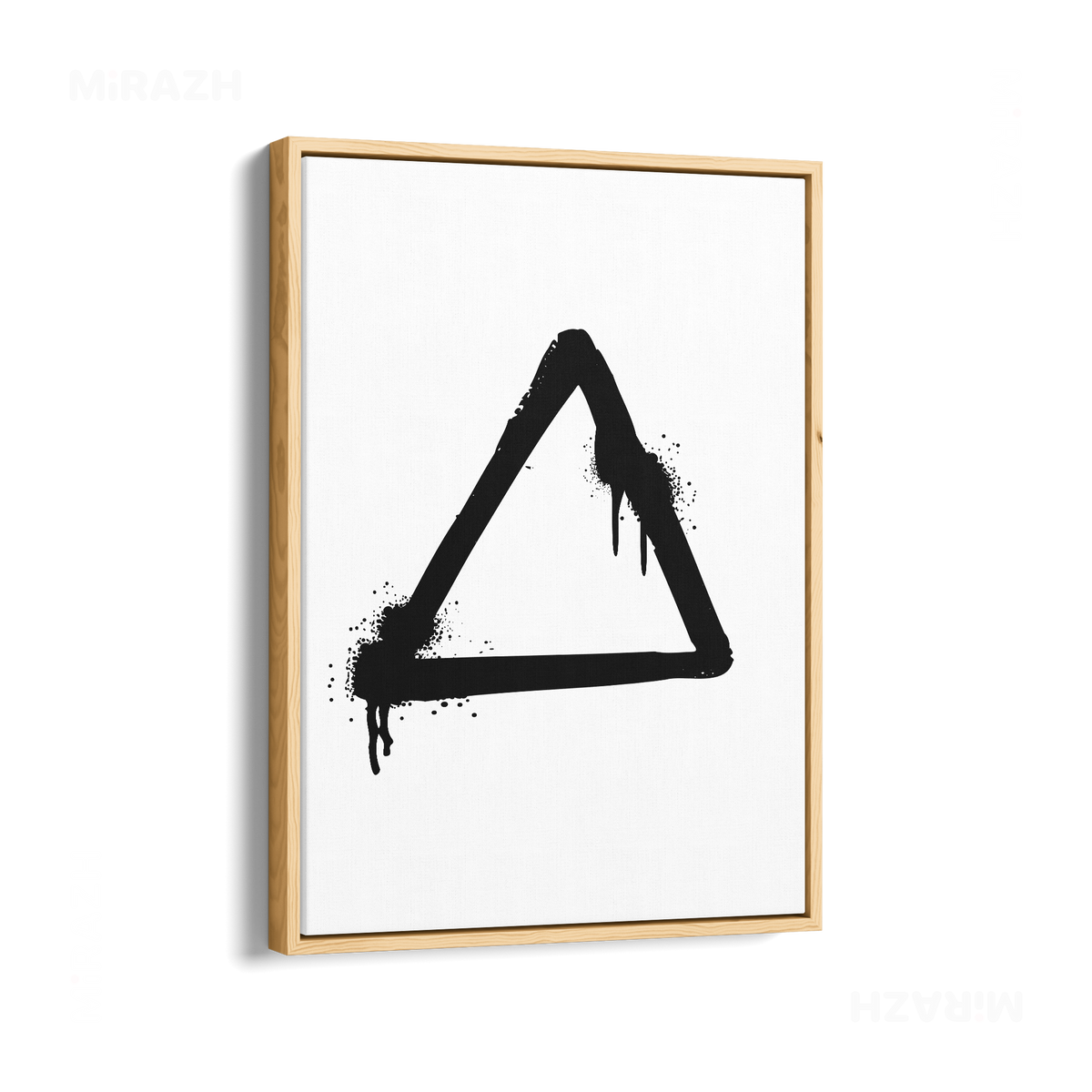 RisingTriangle Framed Canvas 01 Natural Wood