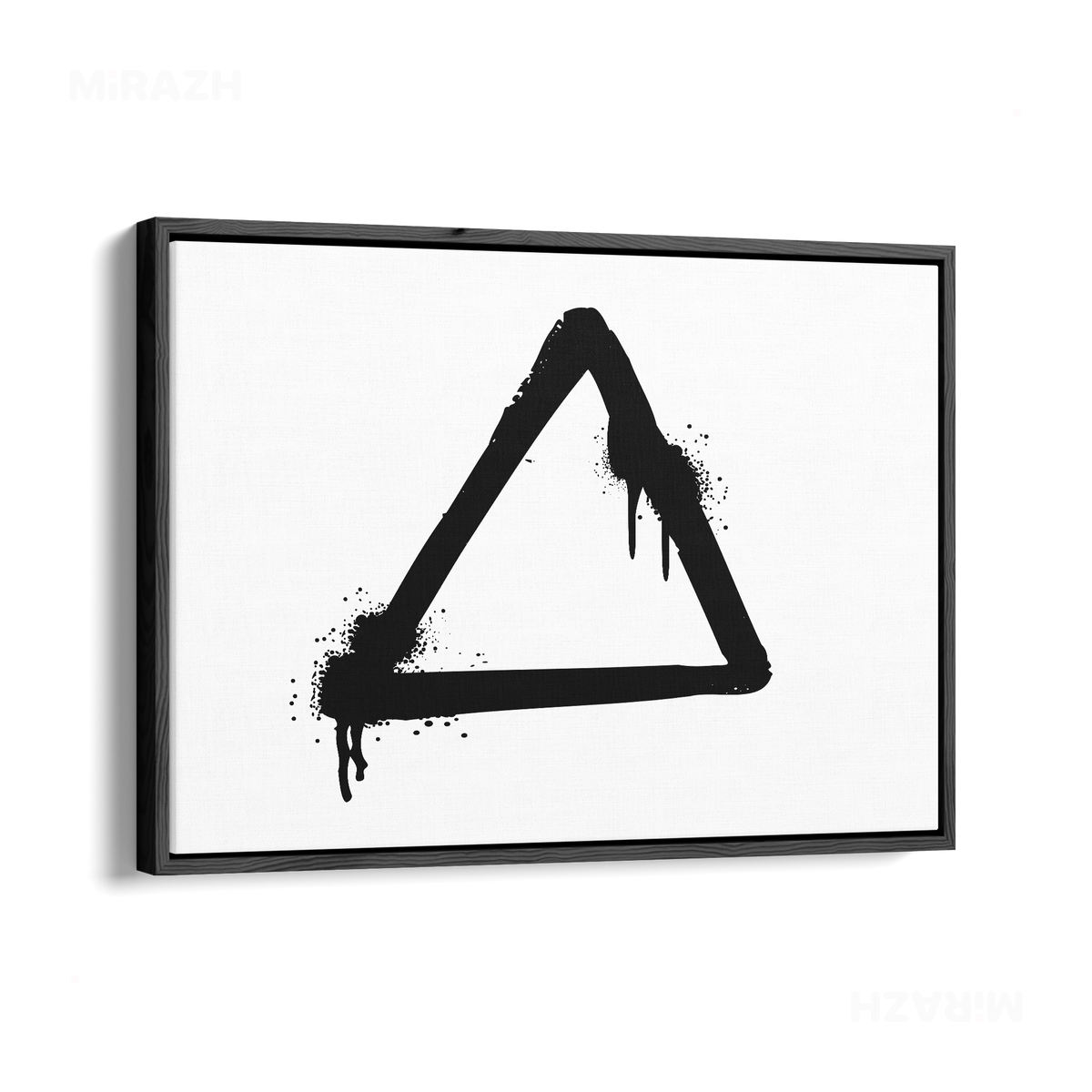 RisingTriangle Framed Canvas 03 Black Wood