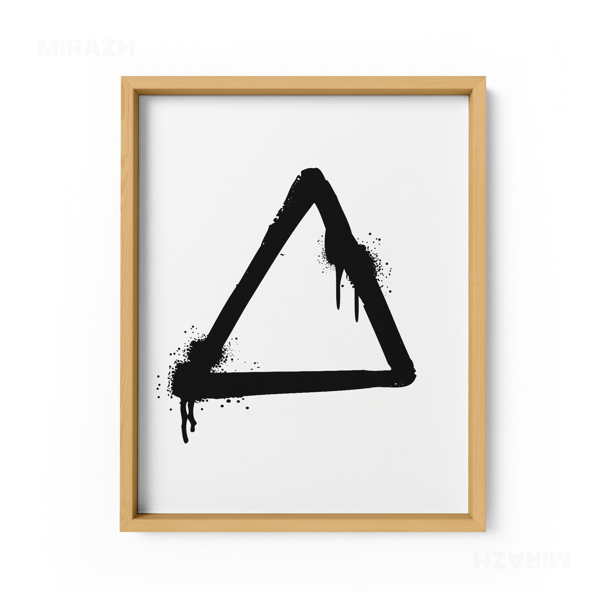 RisingTriangle Framed Poster 01 Natural Wood