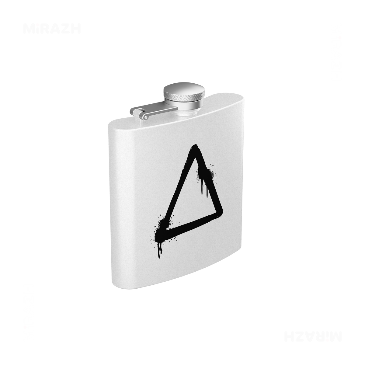 RisingTriangle Hip Flasks 03 White