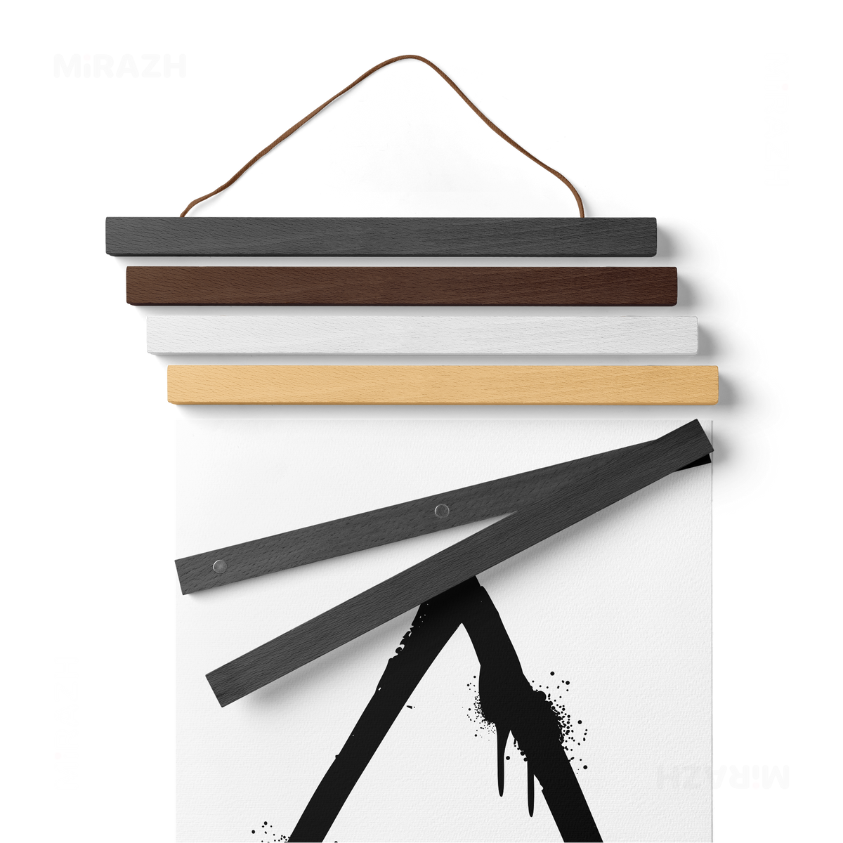 RisingTriangle Magnetic Hanger Poster 02 Black Wood