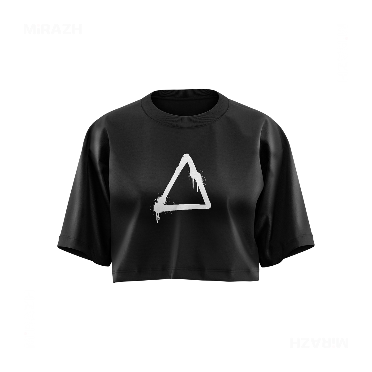 RisingTriangle Over Sized Crop Top 01 Black