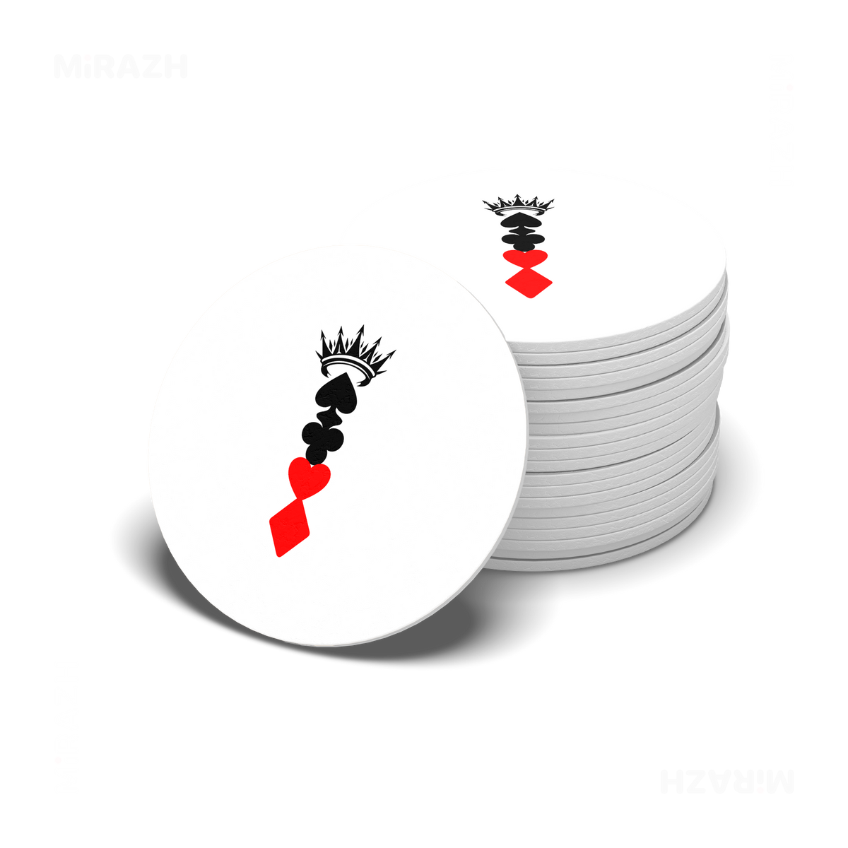 RoyalSuitStack Ceramic Coaster 06 Round