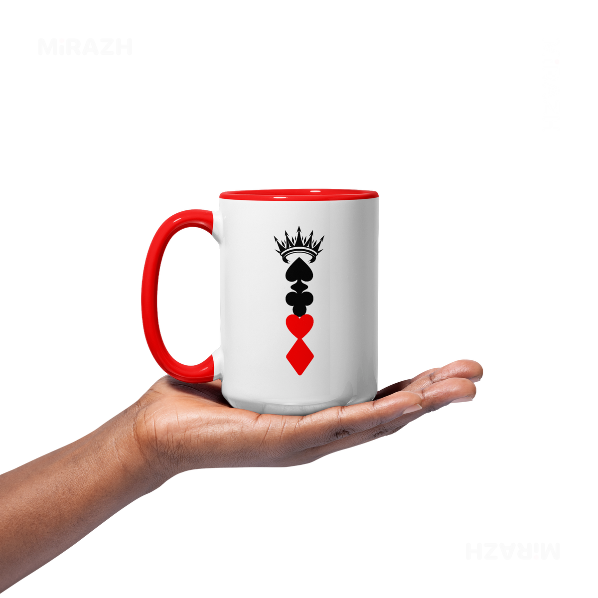 RoyalSuitStack Ceramic Mug 03 White Red