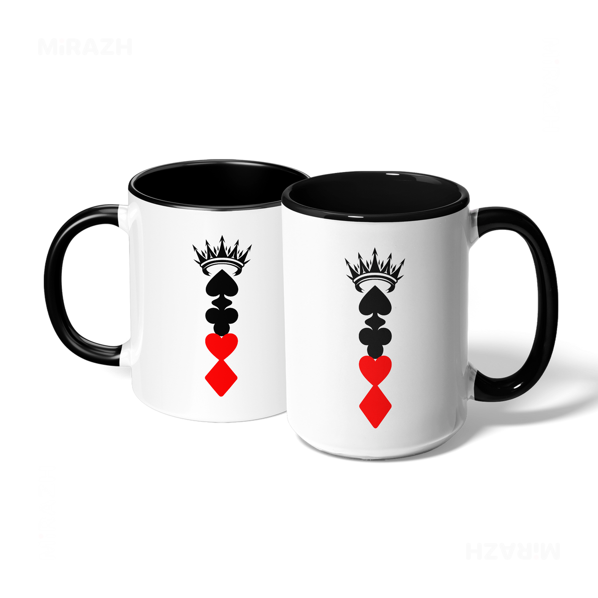 RoyalSuitStack Ceramic Mug 07 White Black