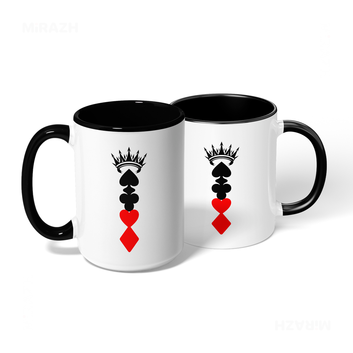 RoyalSuitStack Ceramic Mug 08 White Black