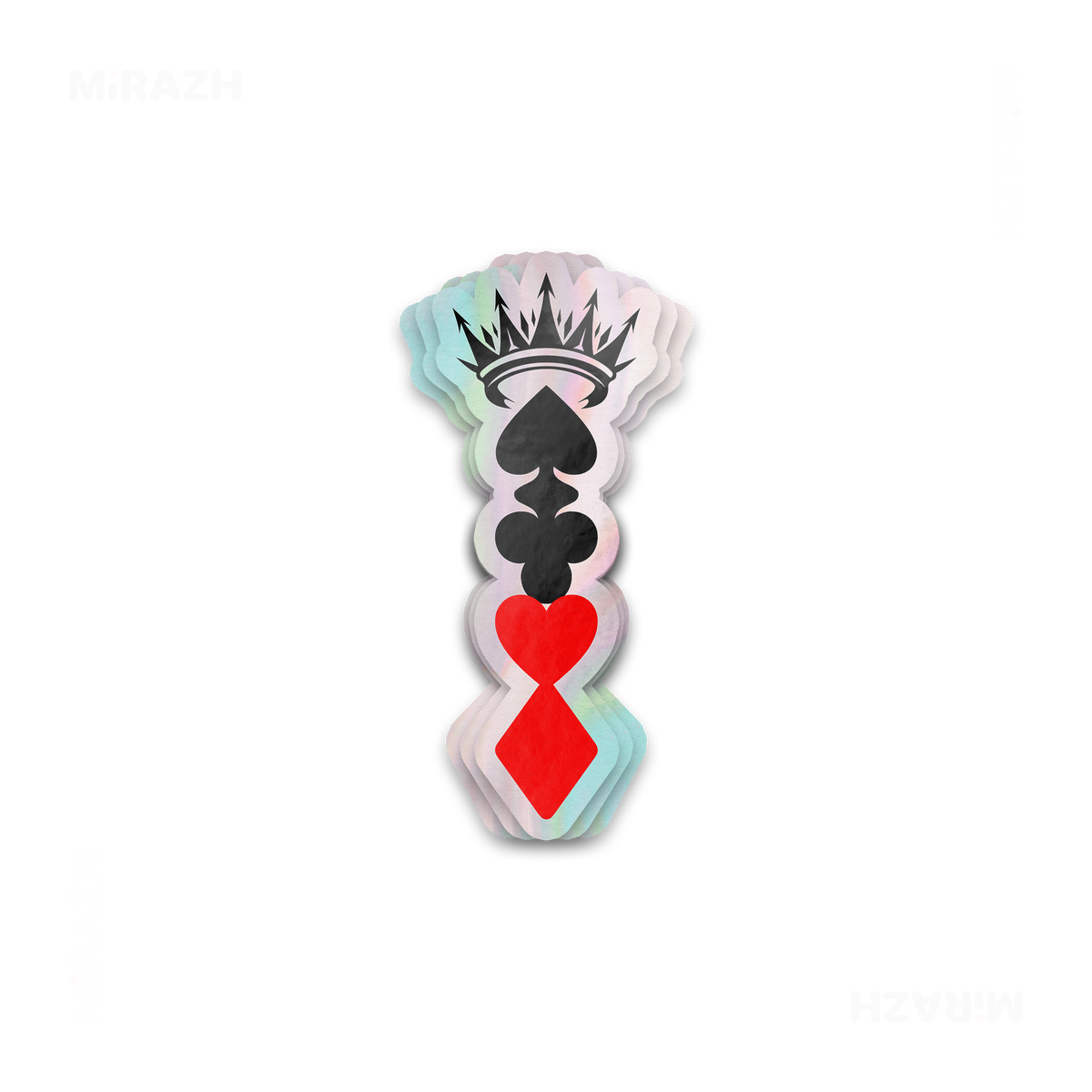 RoyalSuitStack Die Cut Holographic Sticker 01