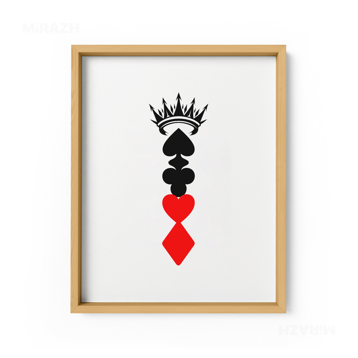 RoyalSuitStack Framed Poster 01 Natural Wood