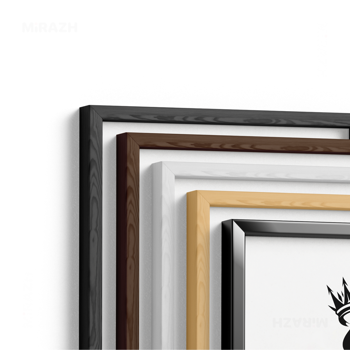 RoyalSuitStack Framed Poster 02 Natural Wood