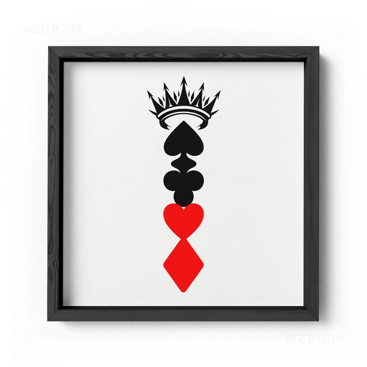 RoyalSuitStack Framed Poster 04 Black Wood